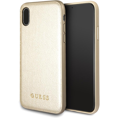 фото Чехол guess iridescent hard case для iphone x/xs gold