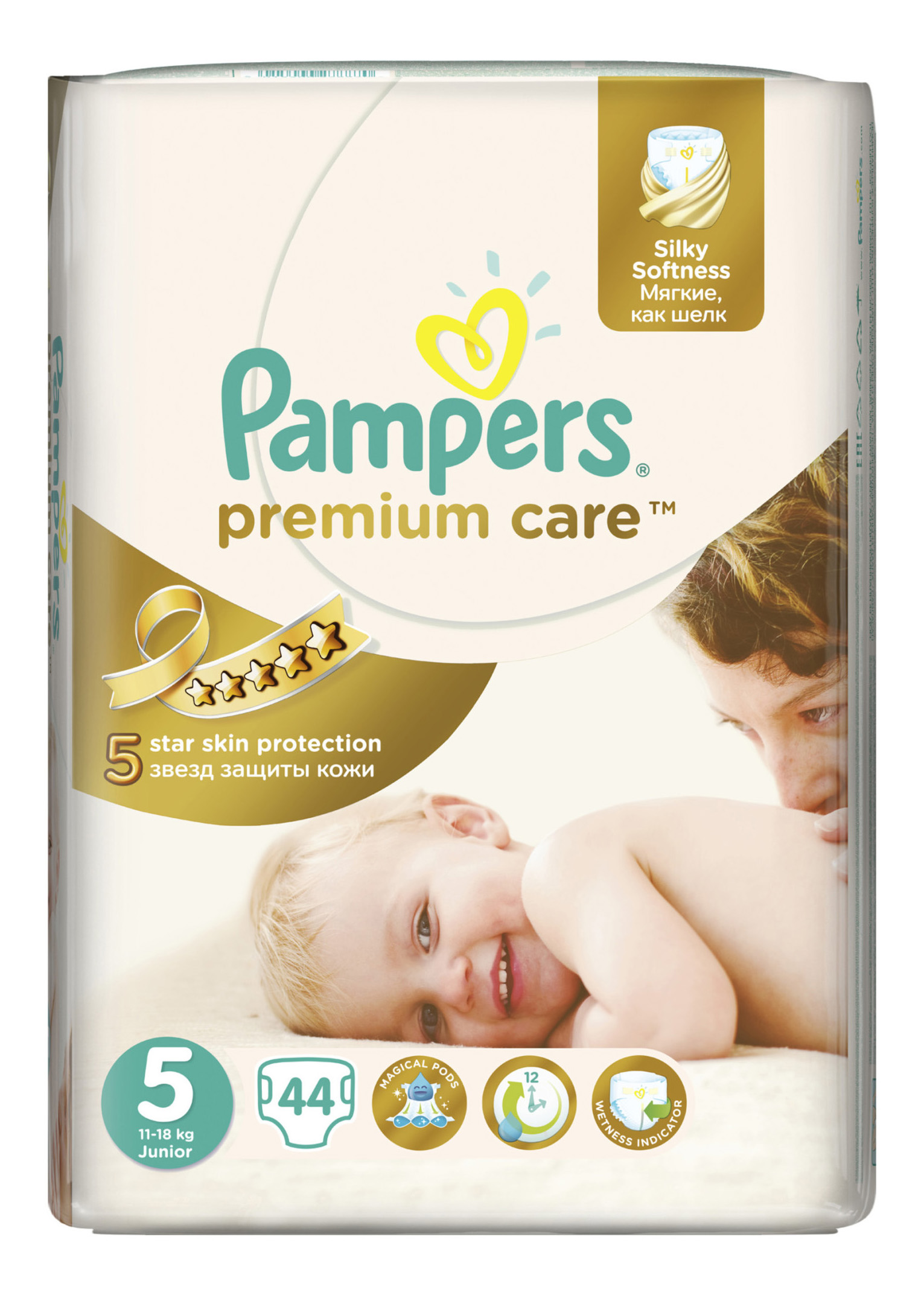 

Подгузники Pampers Premium Care 5 (11-18 кг), 44 шт.