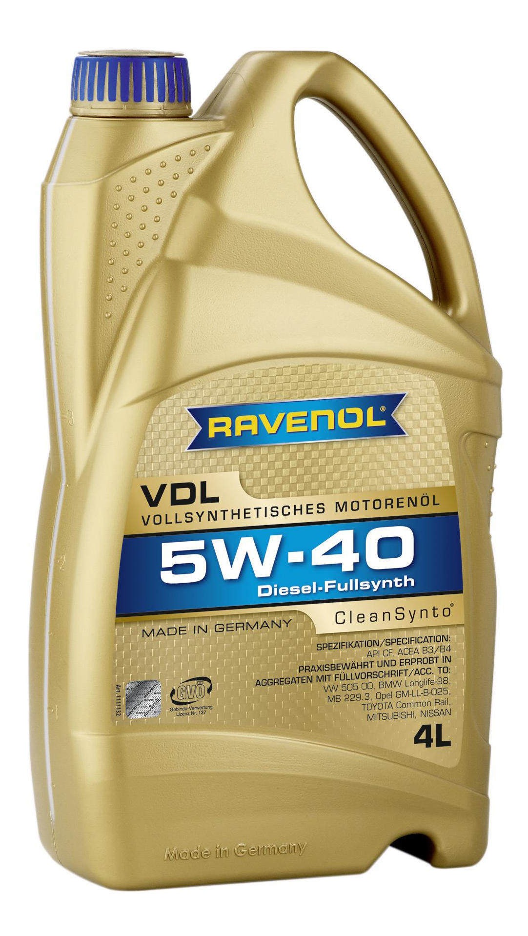 фото Моторное масло ravenol vdl sae 5w-40 4л