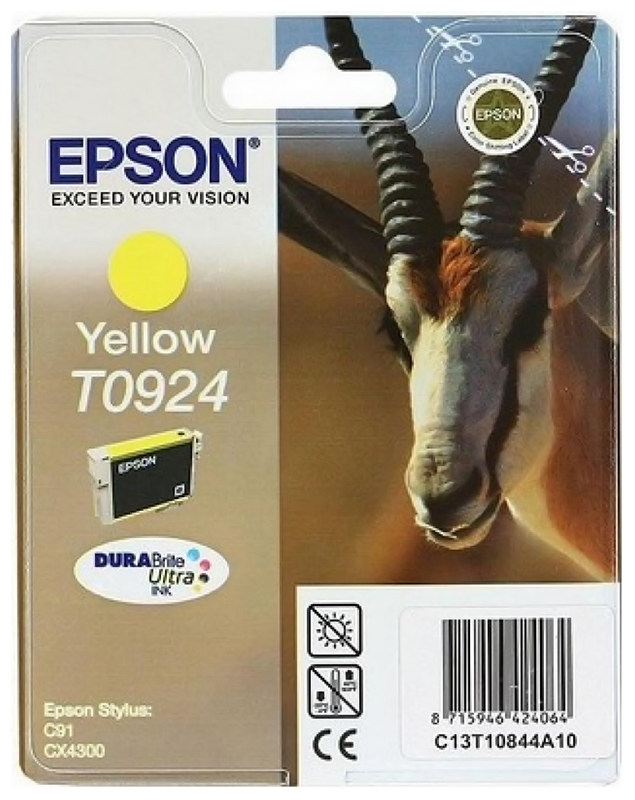 Картридж для струйного принтера Epson C13T10844A10, желтый, оригинал