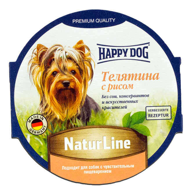 фото Консервы для собак happy dog naturline, телятина, рис, 85г