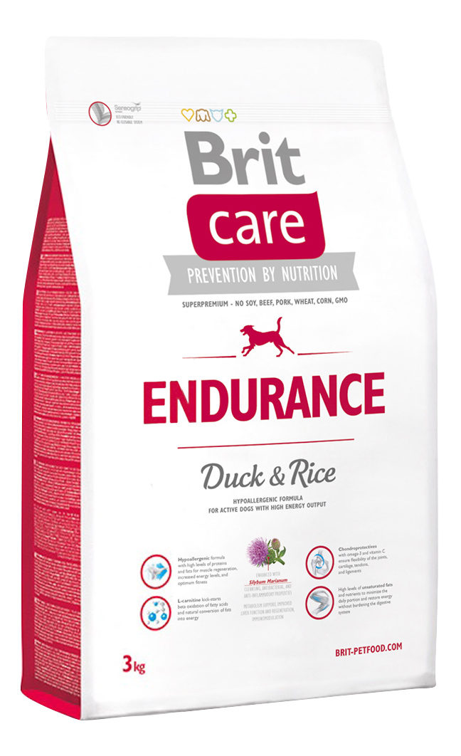 фото Сухой корм для собак brit care endurance, для активных, утка и рис, 3кг