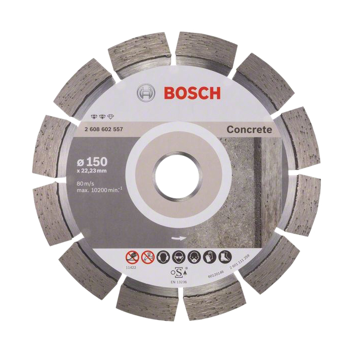 фото Диск отрезной алмазный bosch concrete 150x22.23мм 2608602557