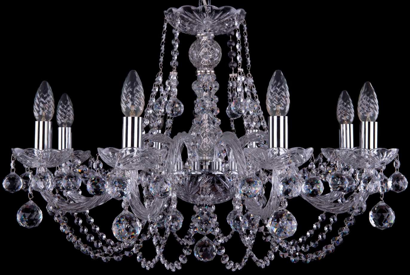 фото Люстра подвесная bohemia ivele crystal 1406/8/240/ni/balls