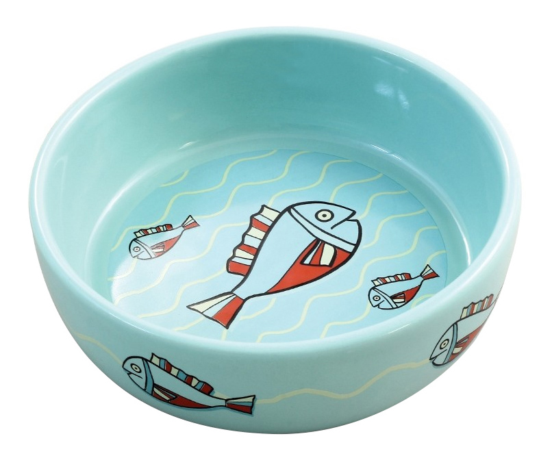 

Одинарная миска для кошек Triol, керамика, голубой, 0.35 л, миска для домашнего питомца CB07 0,35л
