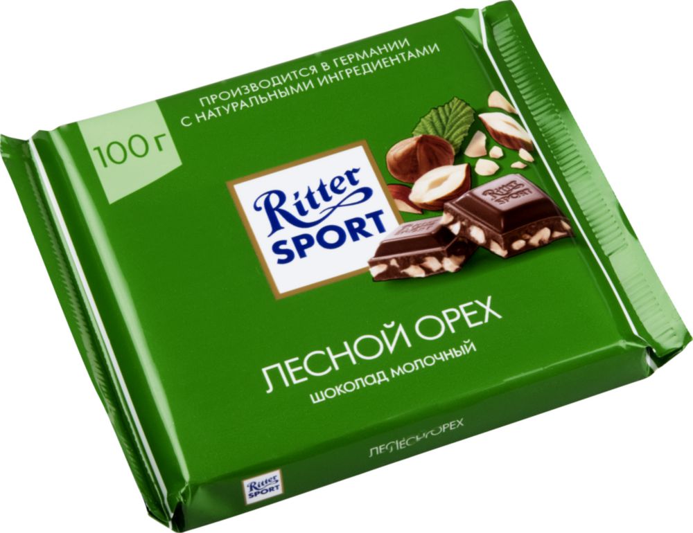 фото Шоколад молочный ritter sport лесной орех 100 г