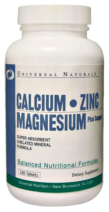 фото Кальций universal nutrition calcium-zinc-magnesium 100 таблеток