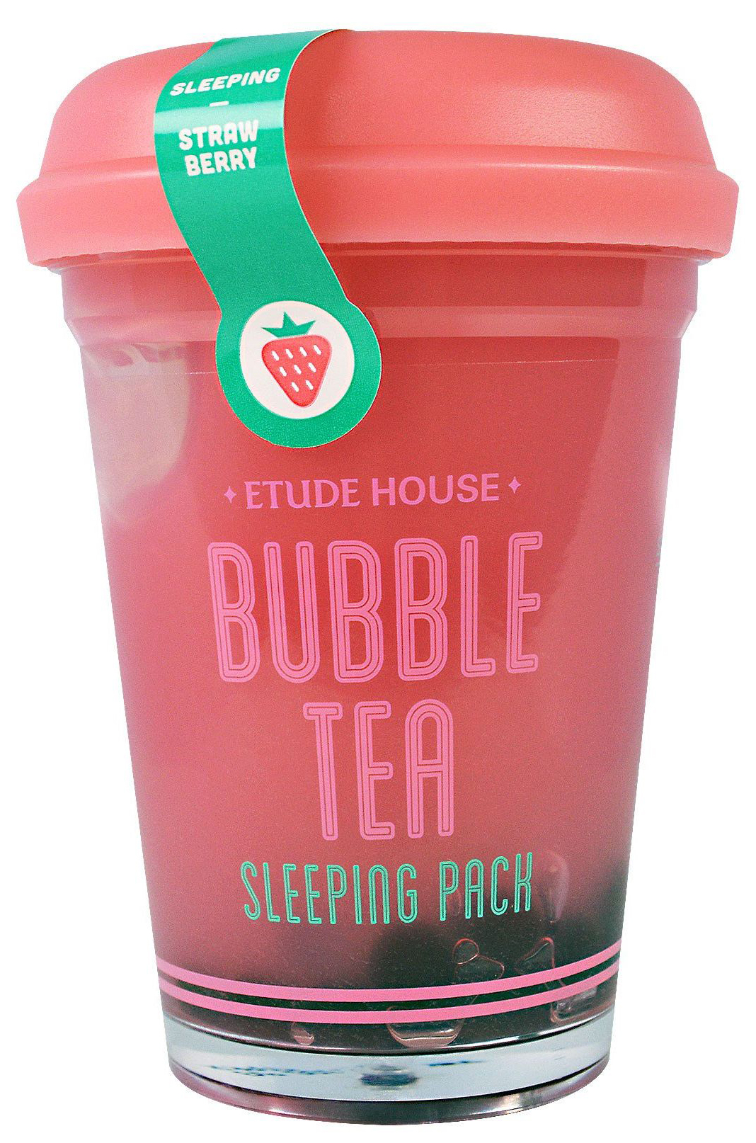 

Маска для лица Etude House Bubble Tea Sleeping Pack Strawberry 100 мл, Bubble Tea Sleeping Pack Strawberry