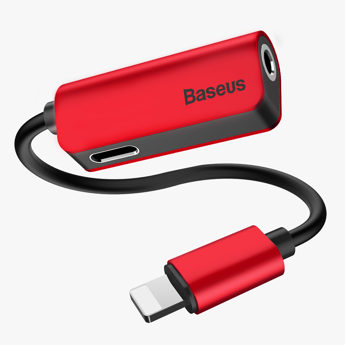

Аудио-переходник Baseus L32 IP Male to 3.5mm-IP Female Adapter Red