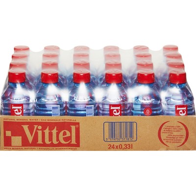 Минеральная вода  Vittel негазированная пластик 0.33 л 24 штуки