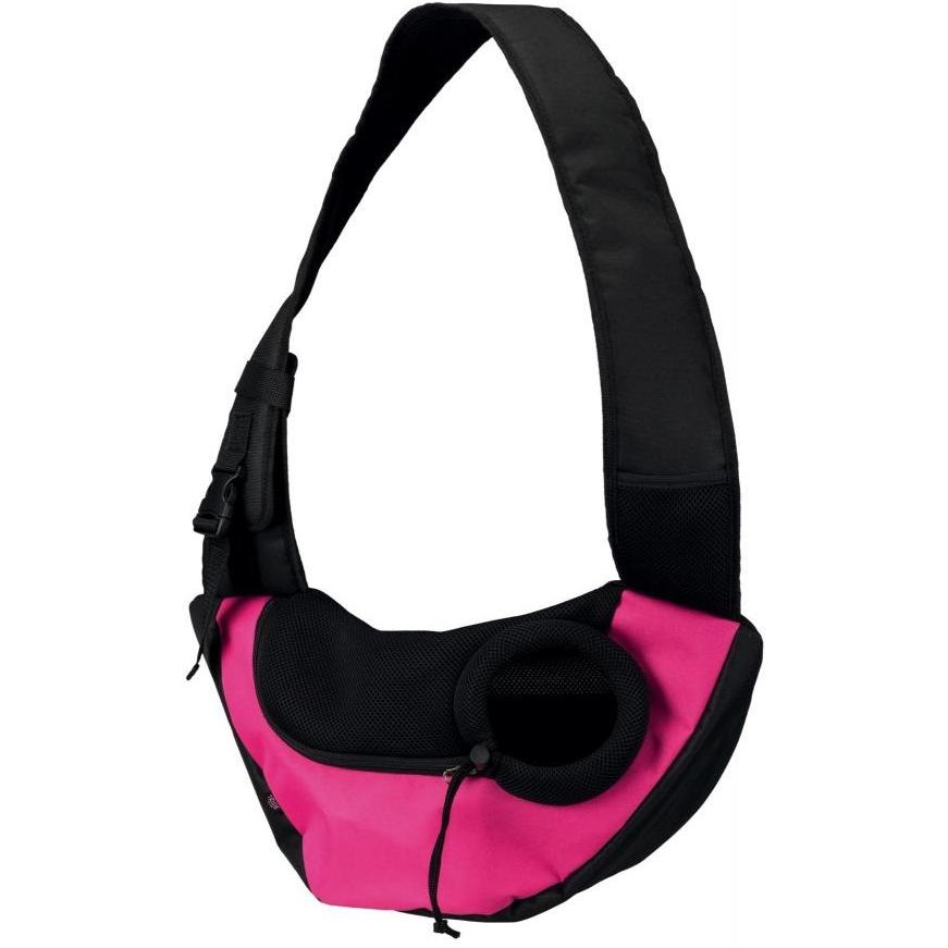 фото Слинг-переноска для собак trixie sling, розово-черный, 50x25x18 см