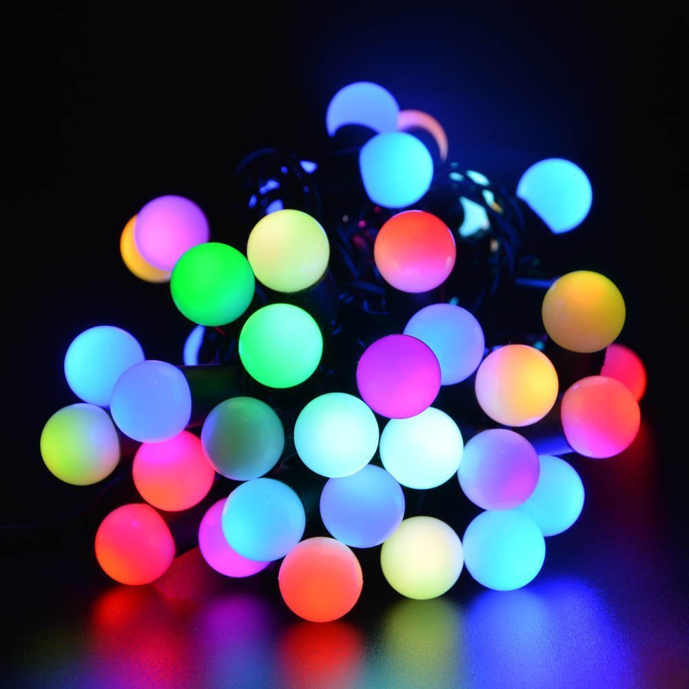 фото Новогодняя электрическая гирлянда торг хаус большие шарики l-r-frgb/50l 5 м разноцветный
