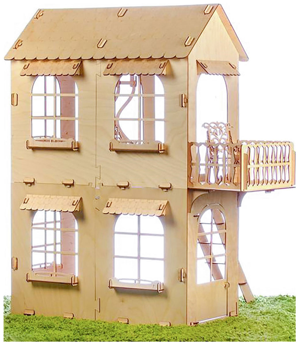 Кукольный дом, средний размер, фанера: 3 мм Теремок