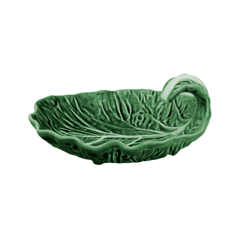 фото Блюдо bordallo pinheiro cabbage leaf with curvature natural 18,5x17x8,5 см