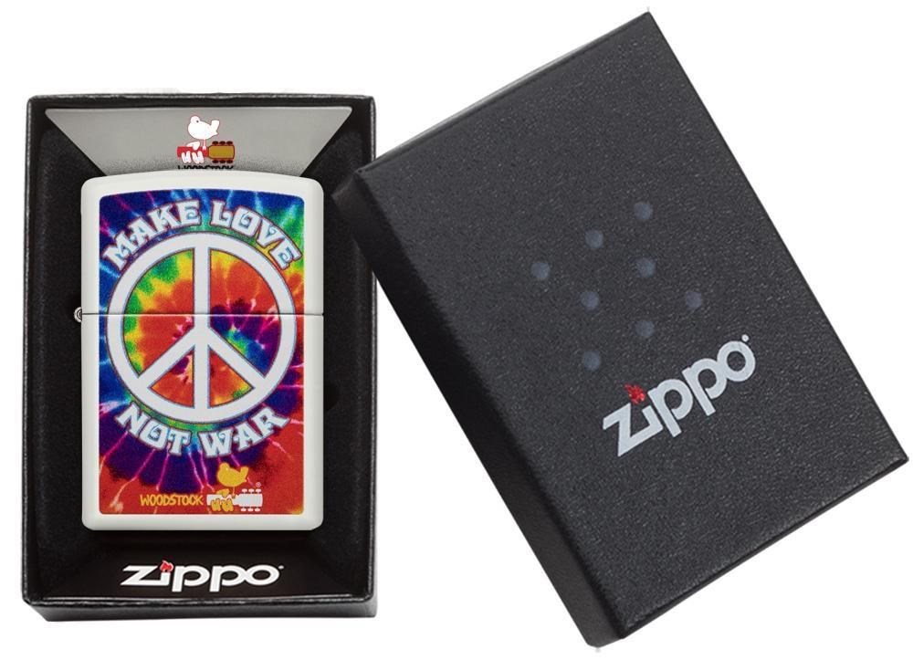 

Бензиновая зажигалка Zippo Woodstock White Matte, Woodstock