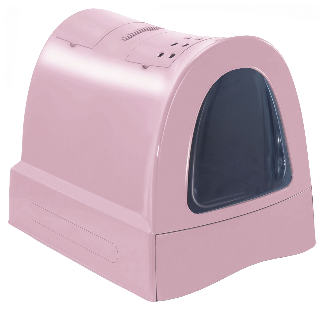 фото Туалет для кошек imac zuma, прямоугольный, розовый, белый, 56х40х42,5 см