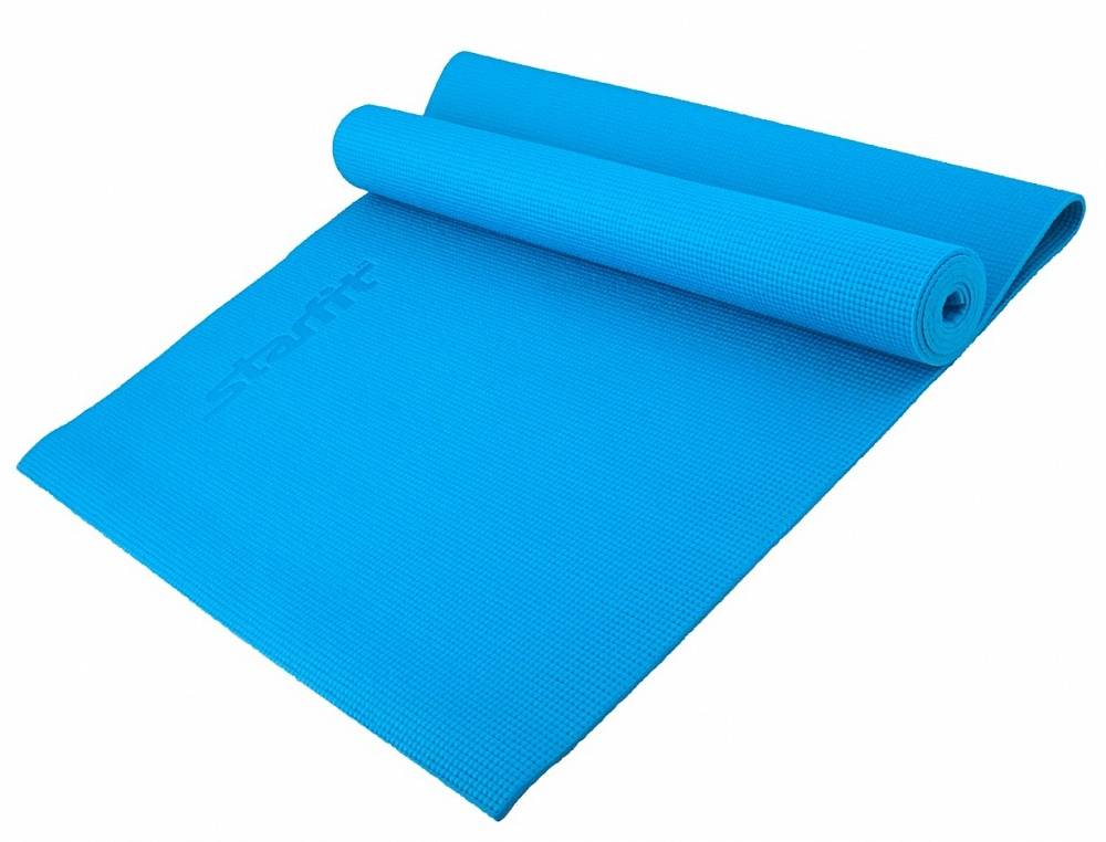 фото Коврик для йоги starfit fm-101 pvc 0.3 см fm-101-0-3sm-blue
