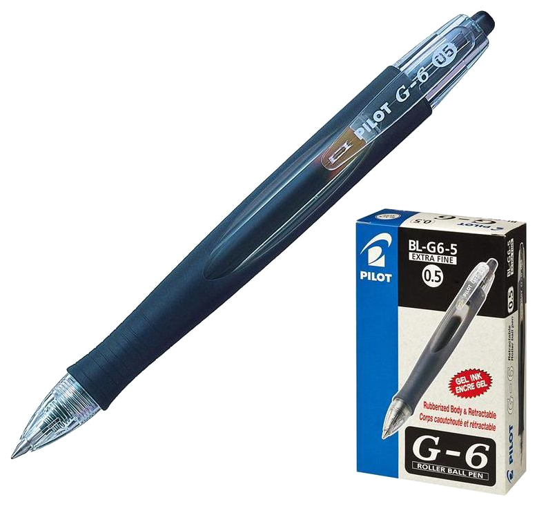 Ручка гелевая Pilot G6, черная, 0,5 мм, 1 шт.