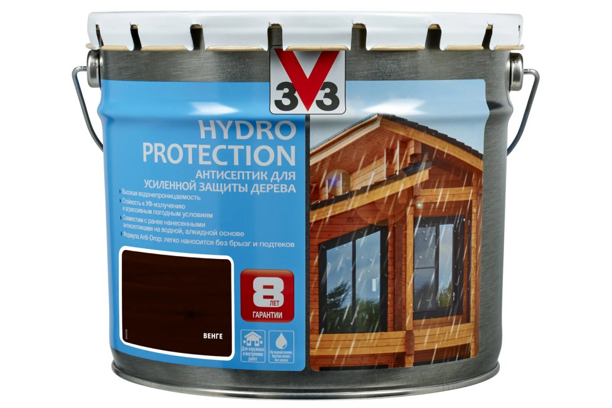 V33 Hydro Protection антисептик для усиленной защиты дерева 9 л Цвет венге 7844₽