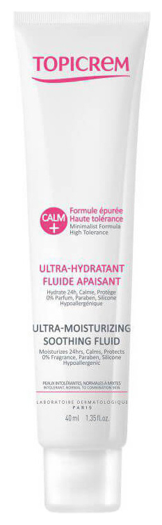 фото Флюид для лица topicrem calm+ ultra moisturizing soothing fluid 40 мл