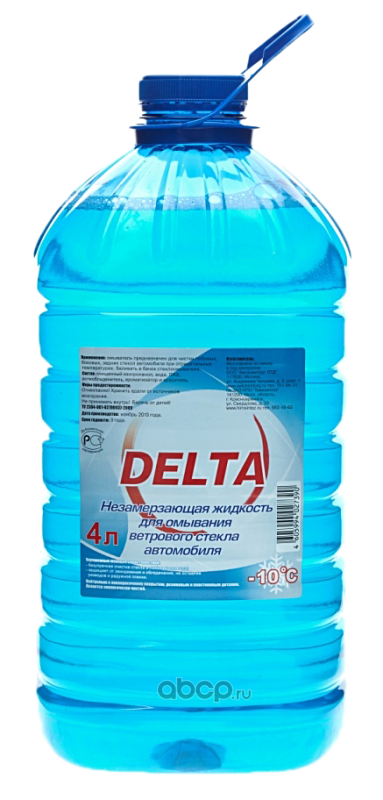 Жидкость стеклоомывателя зимняя -10C DELTA-NEO ПЭТ готовая 4 л 00-00000114