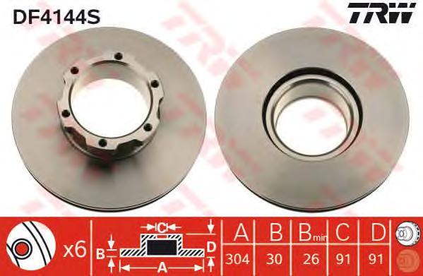 фото Тормозной диск trw/lucas df4144s