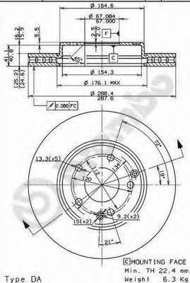 фото Тормозной диск brembo 09841111