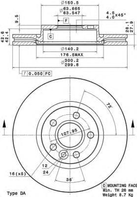 фото Тормозной диск brembo 09a42711