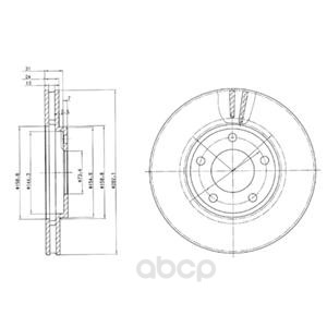 фото Тормозной диск delphi передний для chrysler voyager 1984-2001 d=282 мм bg3383