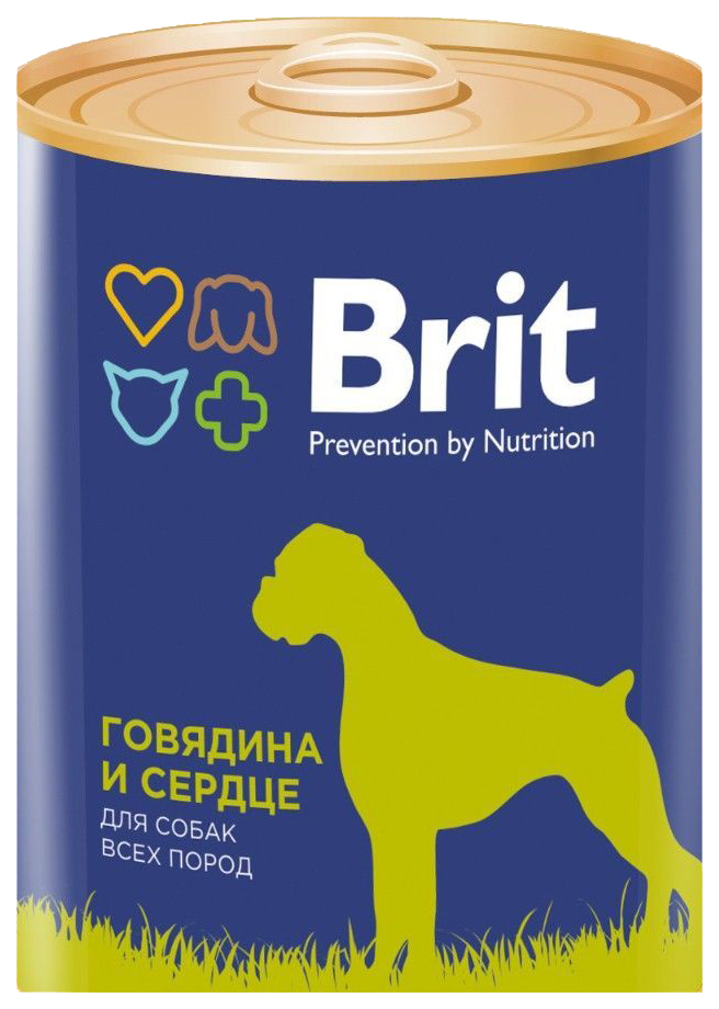 фото Консервы для собак brit, говядина, сердце, 12шт по 850г
