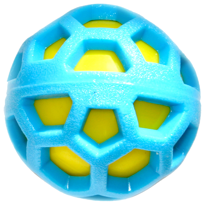 фото Жевательная игрушка для собак nems мяч двойной с пищалкой, 7.6 см