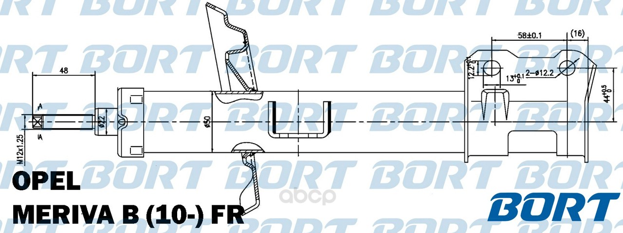 фото Амортизатор подвески пер газомаслян r opel meriva b 10- fr bort g22250285r