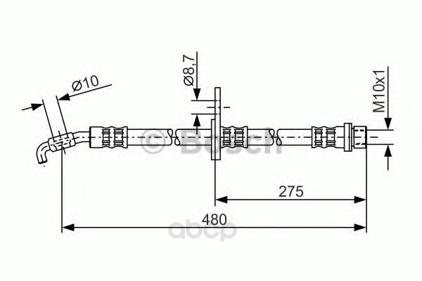 фото Шланг тормозной системы bosch 1987476758 передний левый