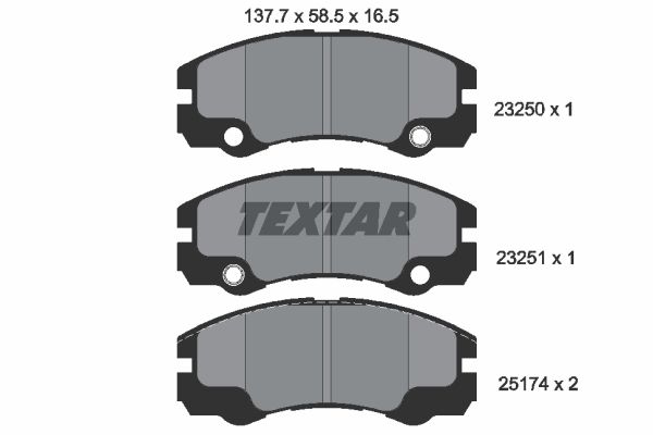 фото Комплект тормозных дисковых колодок textar 2325001