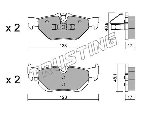 Тормозные колодки TRUSTING дисковые 6580