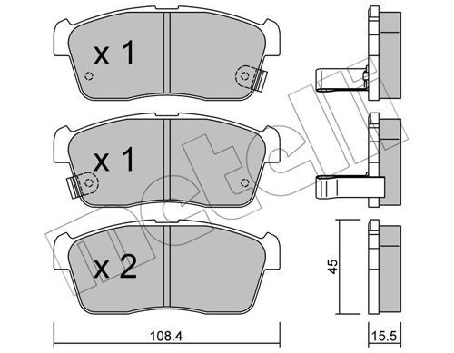 фото Комплект тормозных дисковых колодок metelli 22-0415-0