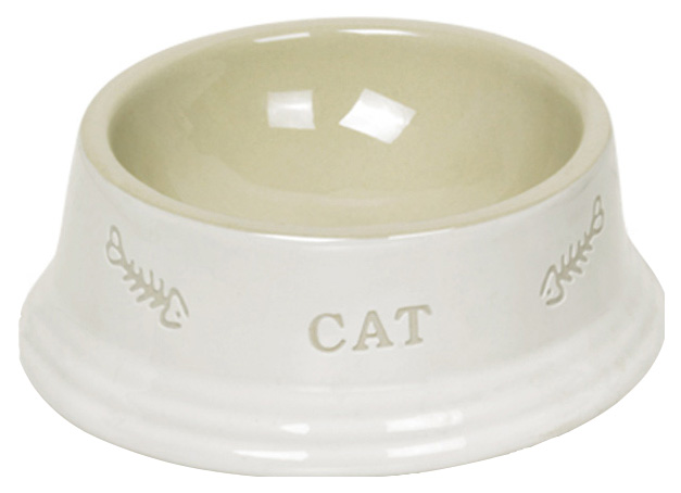 фото Одинарная миска для кошек nobby, керамика, белый, 0.14 л