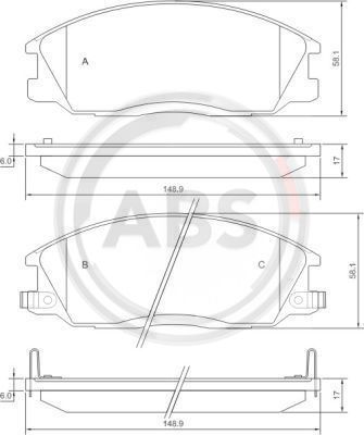 

Тормозные колодки дисковые ABS 37242