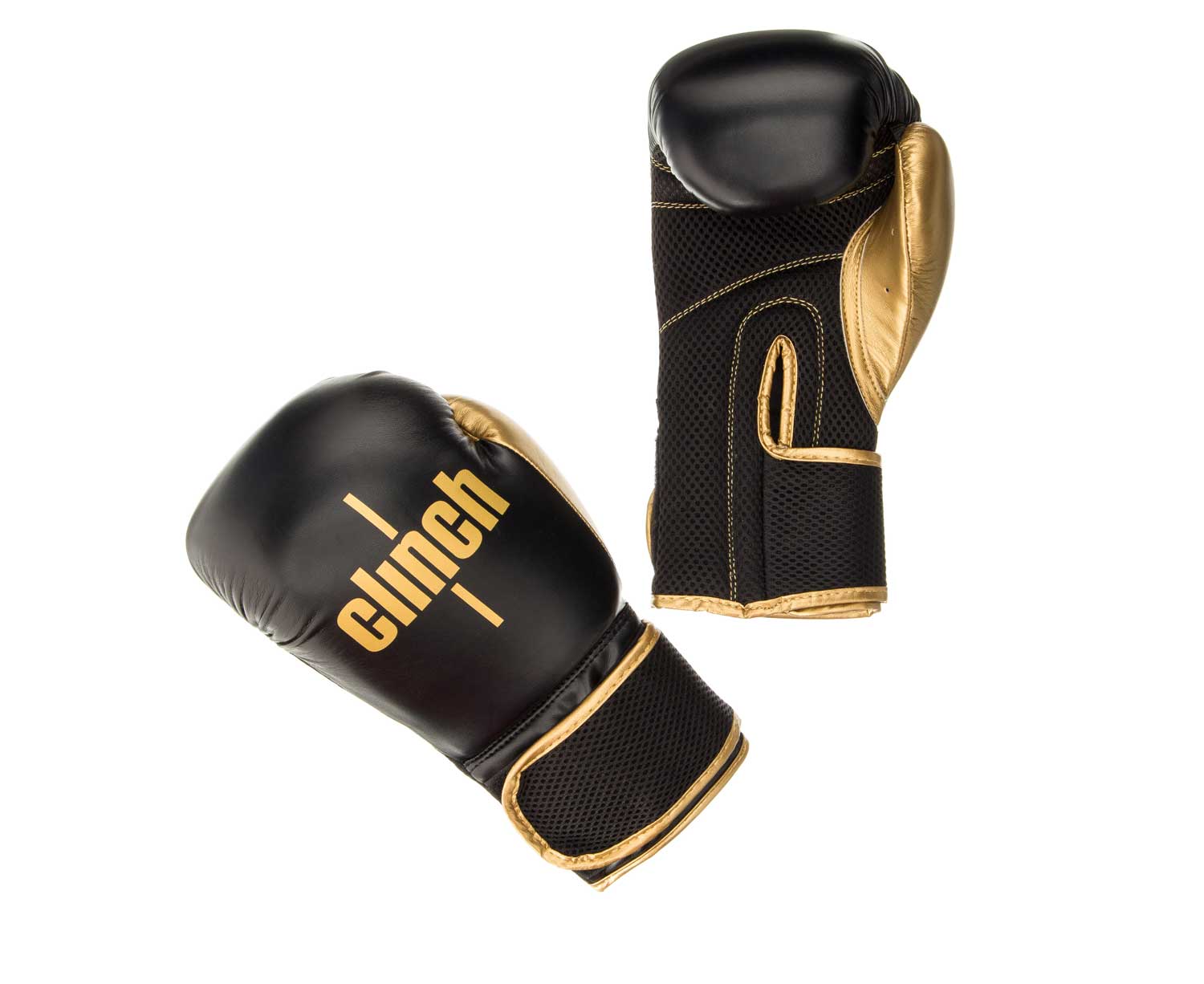 фото Боксерские перчатки clinch aero c135 золотистые/черные 8 унций