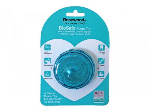 фото Жевательная игрушка для собак rosewood biosafe мяч, голубой, 7 см