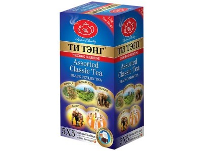 

Чай черный в пакетиках для чашки 5 видов 25 штук Ти Тэнг Assorted Classic Tea