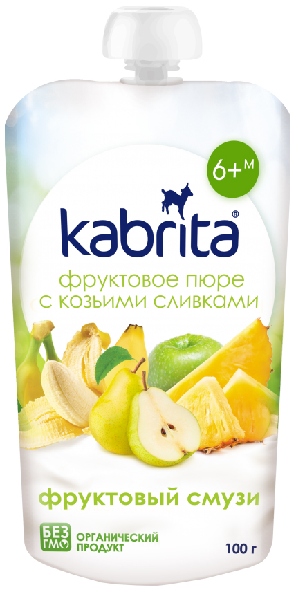 фото Пюре фруктовое kabrita фруктовый смузи с козьими сливками 100 г, 1 шт.