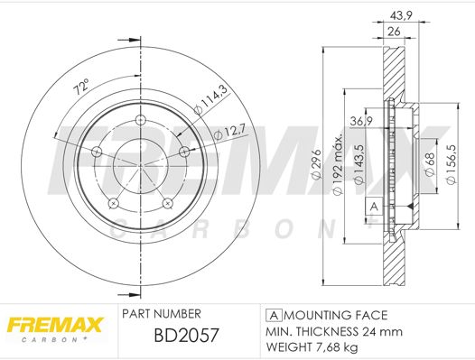 Тормозной диск FREMAX BD-2057