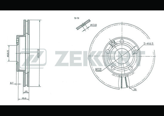 

Тормозной диск ZEKKERT BS-5198