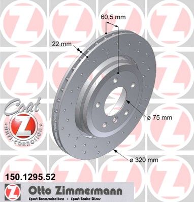 фото Тормозной диск zimmermann 150.1295.52