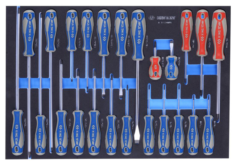 Набор отверток KING TONY, ложемент, 24 предмета 9-31124MRV