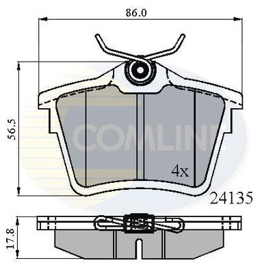 

Комплект тормозных колодок, дисковый тормоз COMLINE CBP01252