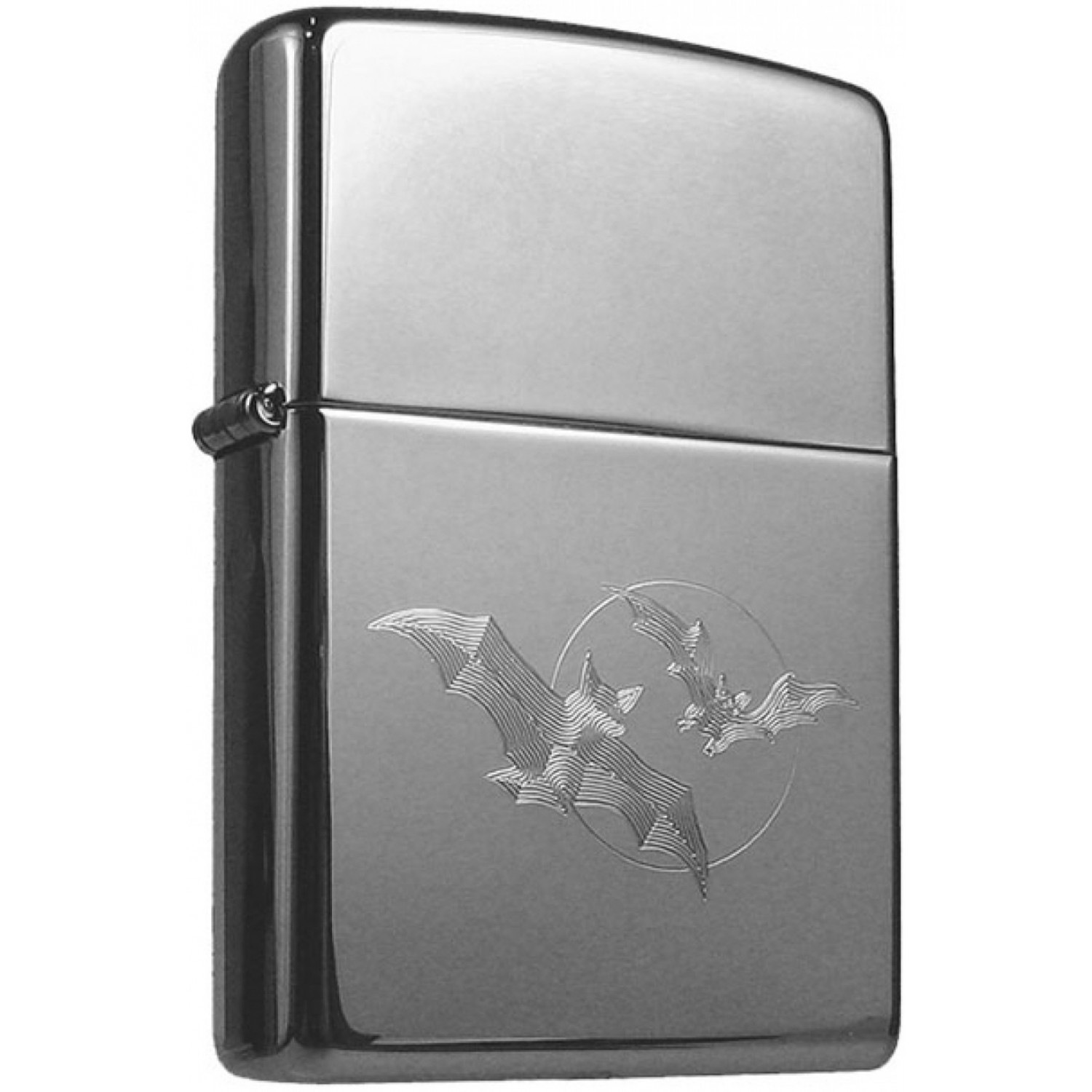 

Бензиновая зажигалка Zippo 150 Bats/Moon High Polish Chrome, Черный, 150 Bats/Moon