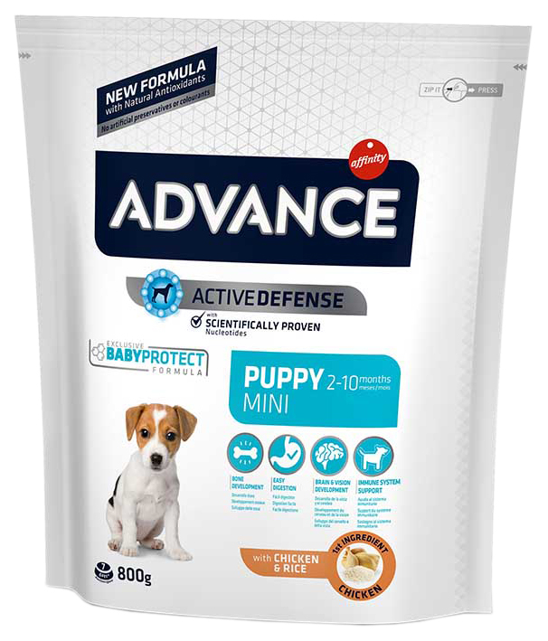 

Сухой корм для щенков Advance Babyprotect Puppy Mini, курица, рис, 0,8кг, Babyprotect Puppy Mini