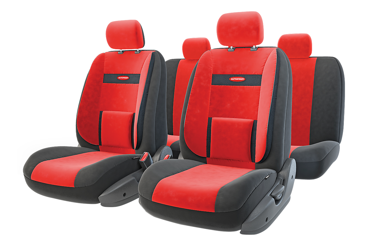 фото Комплект чехлов на сиденья autoprofi comfort com-1105 bk/rd (m)